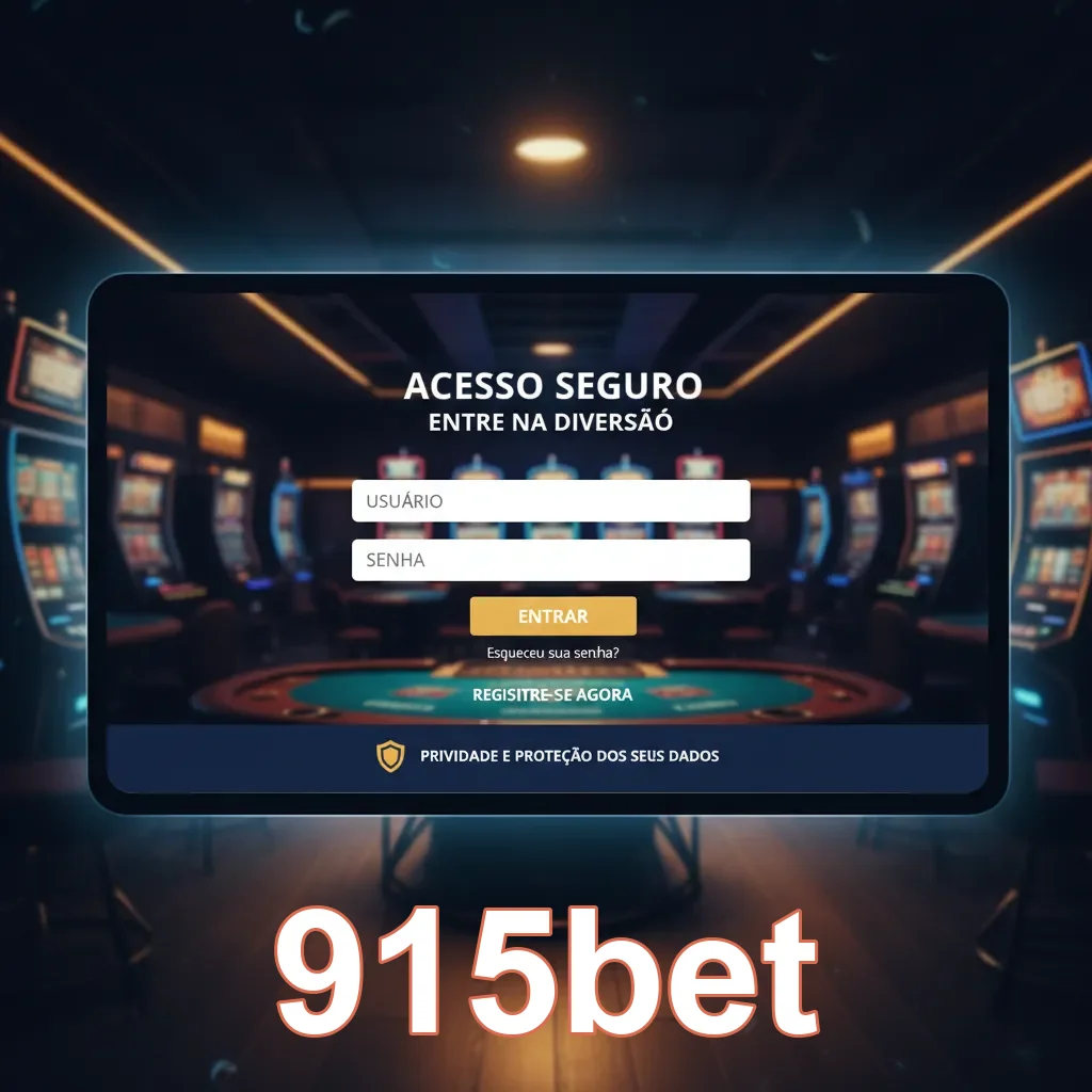 Tela de login do 915bet com campo de usuário e senha.