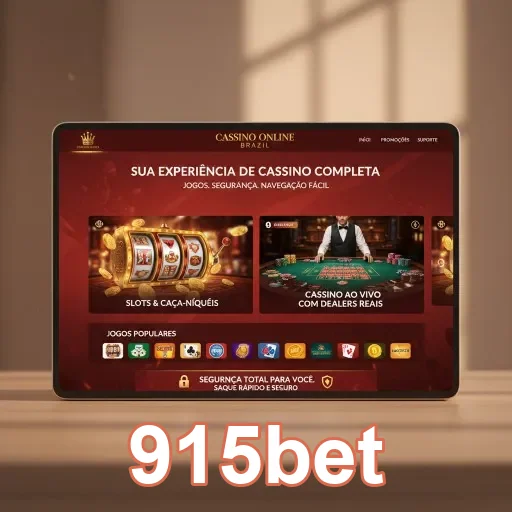 Tela de jogos online da 915bet com cassino ao vivo.