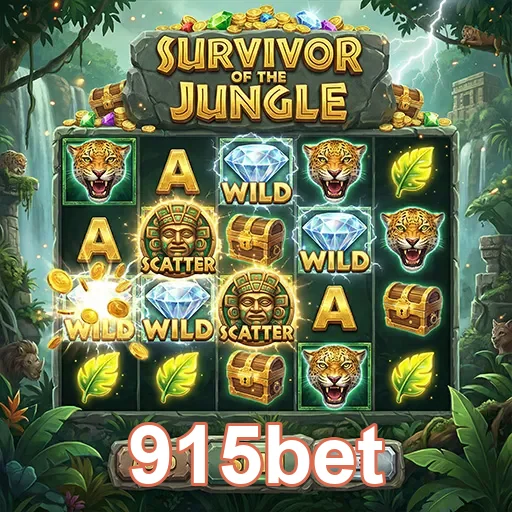 Máquina caça-níqueis 'Survivor of the Jungle' no 915bet.