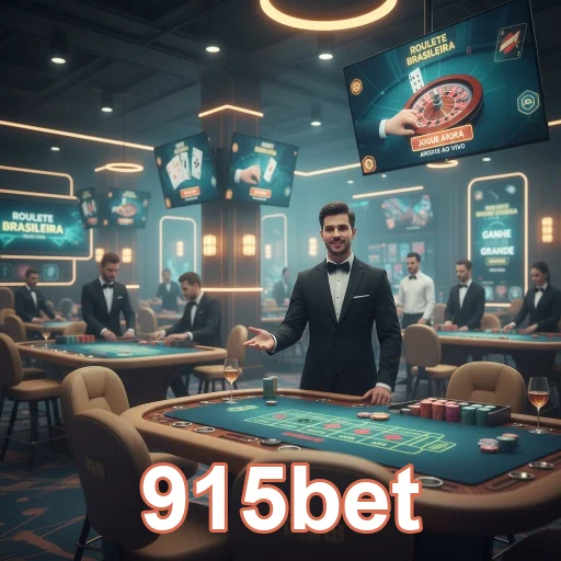 Jogadores em uma mesa de roleta da 915bet em cassino VIP.