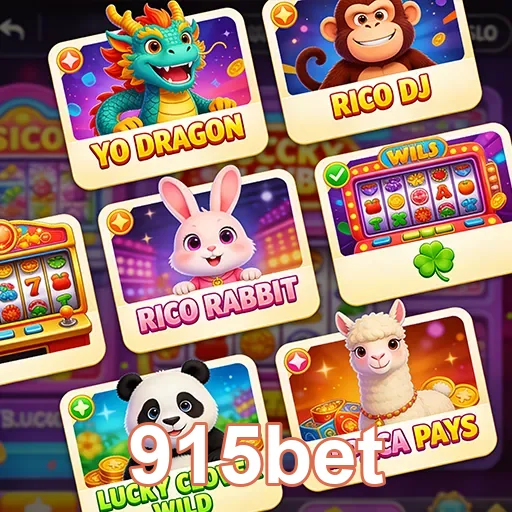 Ilustração de jogos disponíveis na plataforma 915bet.