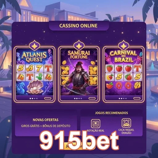 Tela do aplicativo 915bet com jogos de cassino online.