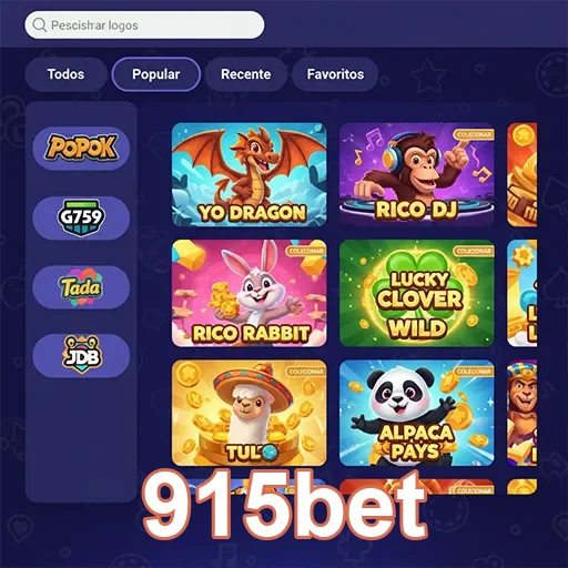 Diversos jogos disponíveis no 915bet, destacando servicos VIP.
