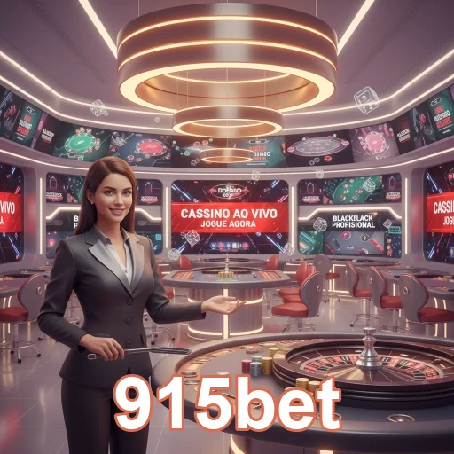 Imagem do cassino ao vivo da 915bet com jogos interativos.